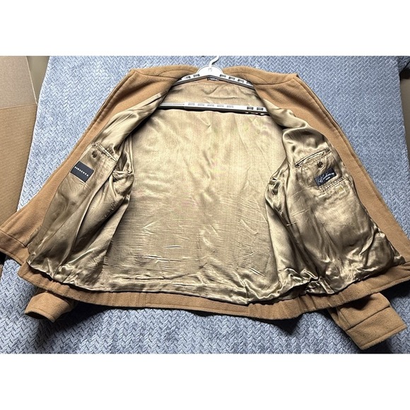 Baracuta Cashmere Wool Bomber Jacket 2XT Brown Tan Soft Gold Lined Bulgaria READ - Picture 8 of 16